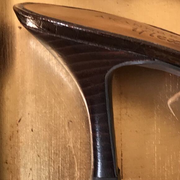 Anne Klein Brown Patent Animal Print Shoe. 7M - Picture 6 of 7